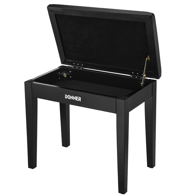 Banco para piano Donner DKB-10 negro con almacenamiento