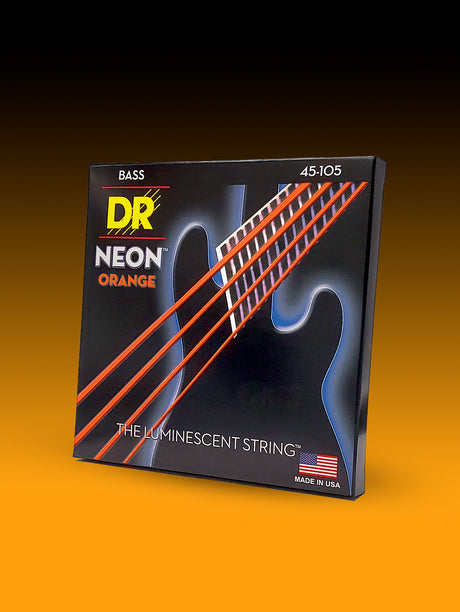Encordado DR HI-DEF NEON NOB-45 naranja para bajo de 4 cuerdas