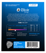 Empaque posterior de cuerdas Elixir 12000, calibres y especificaciones oficiales 09-42