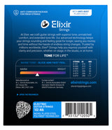 Empaque posterior de cuerdas Elixir 12050, calibres y especificaciones oficiales 10-46