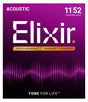 Empaque frontal de cuerdas Elixir 16027 para guitarra acústica, Phosphor Bronze NANOWEB, Custom Light 11-52