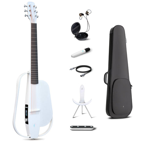 Enya NEXG 2 Deluxe Cloud White con funda, soporte de carga, pedal inalámbrico, micrófono y monitor intraauricular