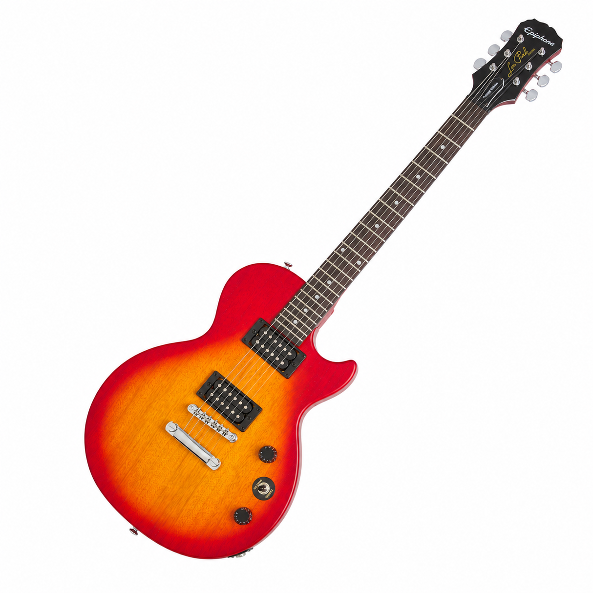 Epiphone Les Paul Special Satin E1 Heritage Cherry Sunburst, guitarra completa en vista diagonal