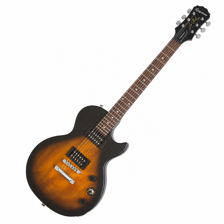 Epiphone Les Paul Special Satin E1 Vintage Sunburst, guitarra completa en vista diagonal