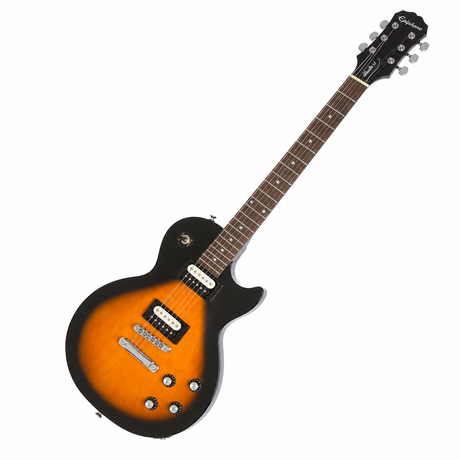 Epiphone Les Paul Studio E1 Vintage Sunburst, guitarra completa en vista diagonal