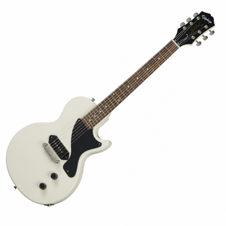 Epiphone Billie Joe Armstrong Les Paul Junior Classic White, guitarra completa en vista diagonal