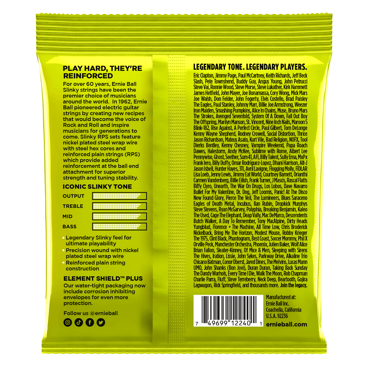 ENCORDADO ERNIE BALL 2240 - vista posterior