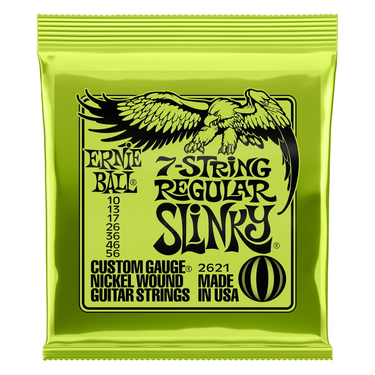 ENCORDADO ERNIE BALL 2621 (7 CUERDAS 0.10) - vista frontal