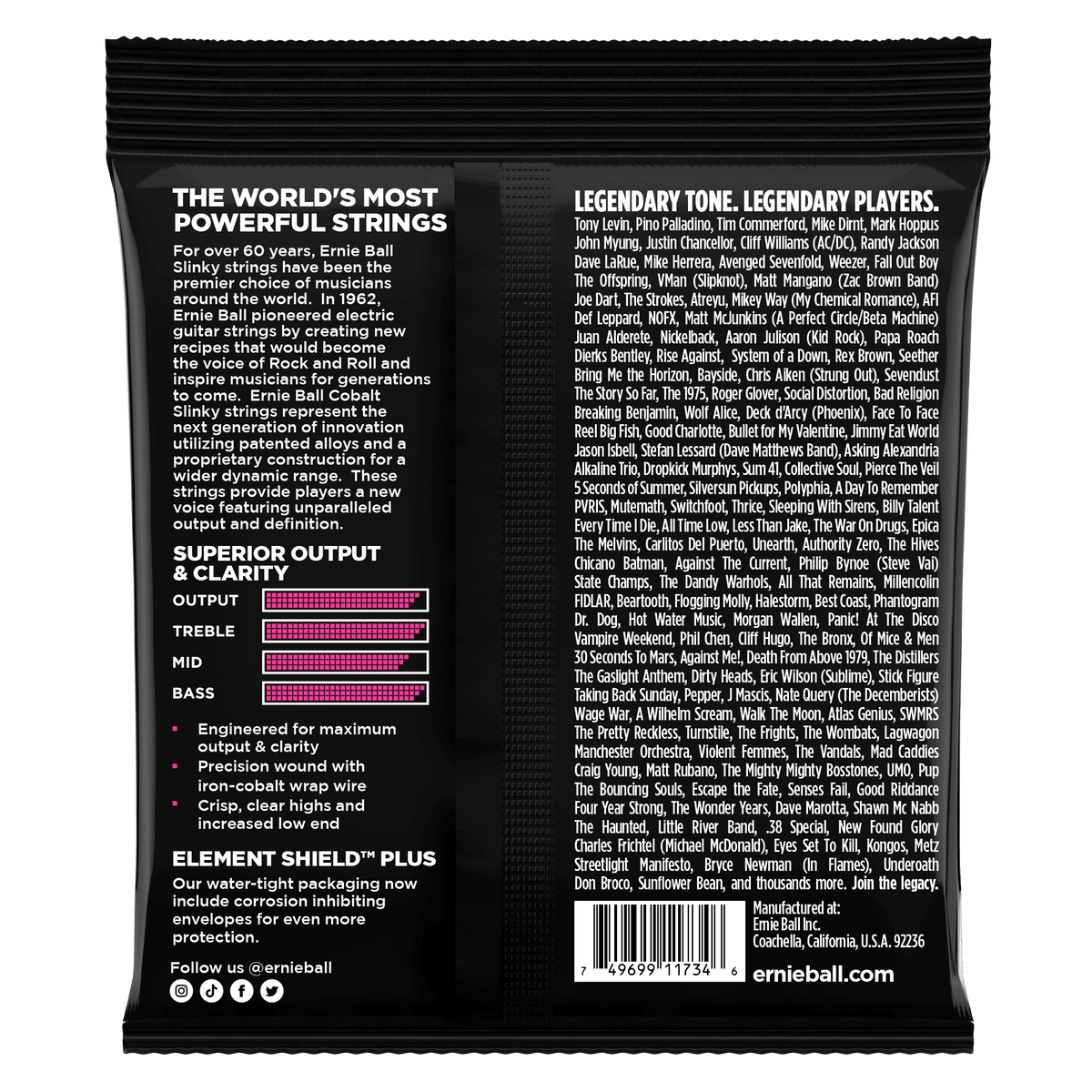 ENCORDADO ERNIE BALL 2737 - vista posterior