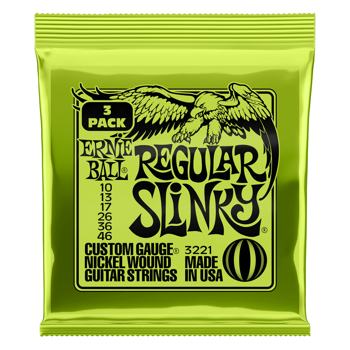ENCORDADO ERNIE BALL 3221 - vista frontal