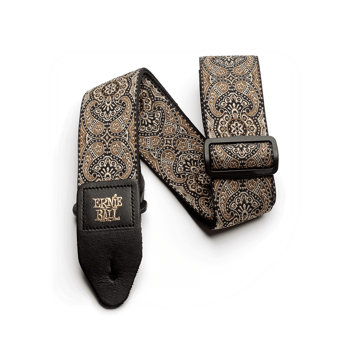 CORREA ERNIE BALL 4163 JACQUARD PAISLEY DORADO Y NEGRO - vista frontal