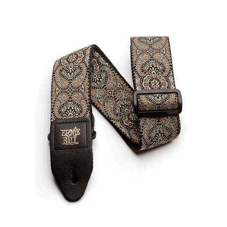 CORREA ERNIE BALL 4163 JACQUARD PAISLEY DORADO Y NEGRO - vista frontal