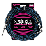 LINEA ERNIE BALL 25FT PO-6060 NEGRO AZUL - vista frontal