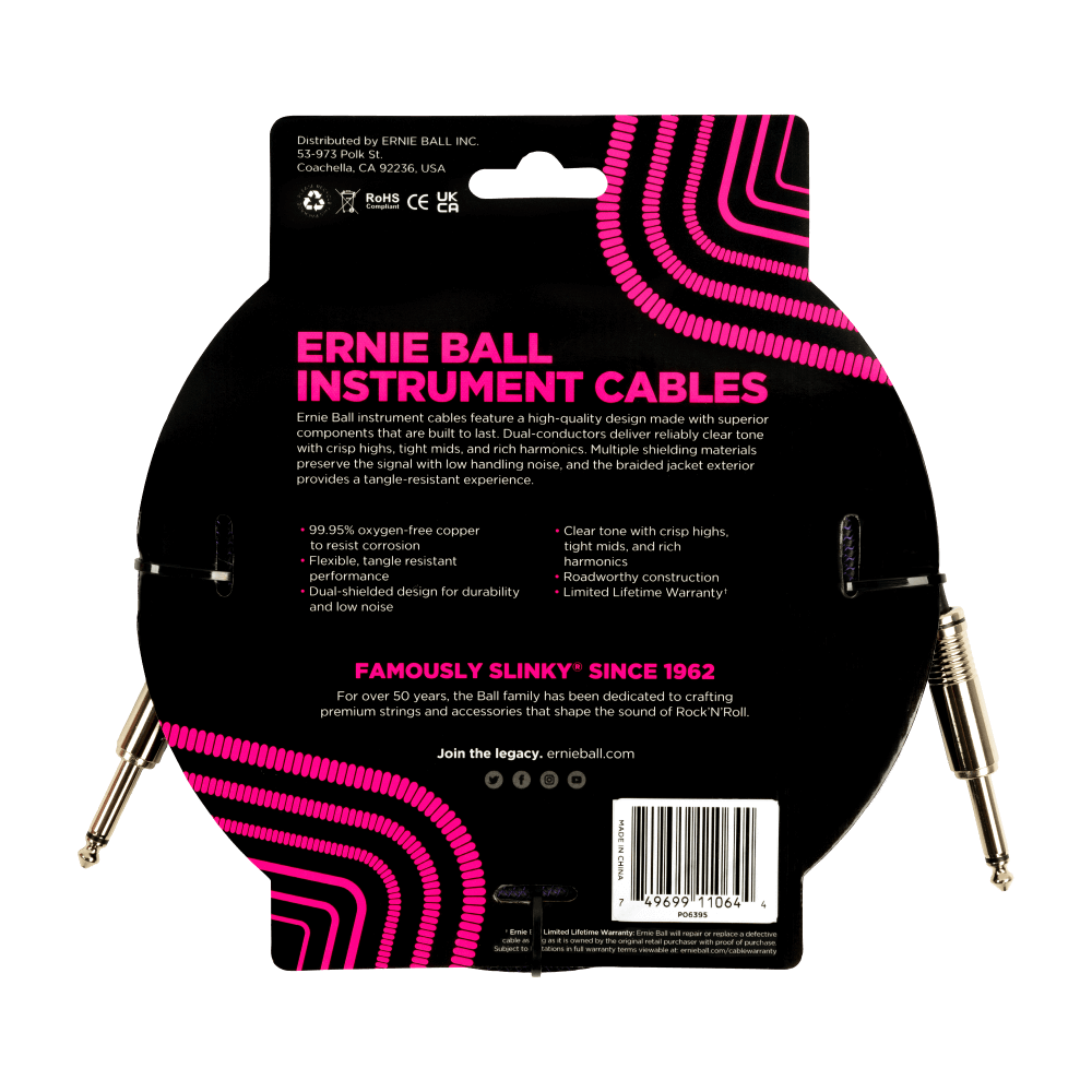 LINEA ERNIE BALL 18FT PO-6395 PURPURA - vista posterior