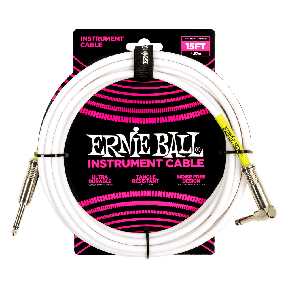 LINEA ERNIE BALL 15FT PO-6400 BLANCO - vista frontal