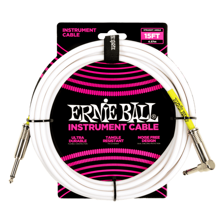 LINEA ERNIE BALL 15FT PO-6400 BLANCO - vista frontal