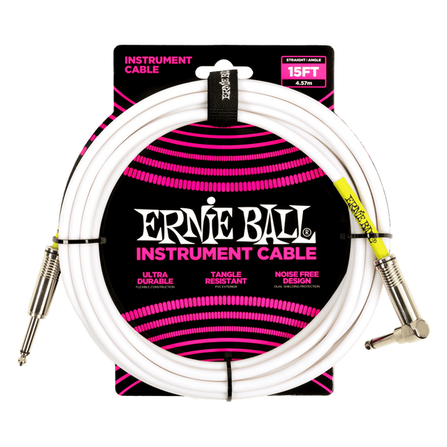 LINEA ERNIE BALL 15FT PO-6400 BLANCO - vista frontal