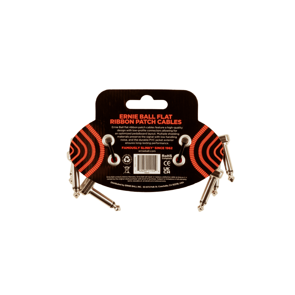 CABLE INTERPEDAL ERNIE BALL 6401 X3 ROJO - vista posterior