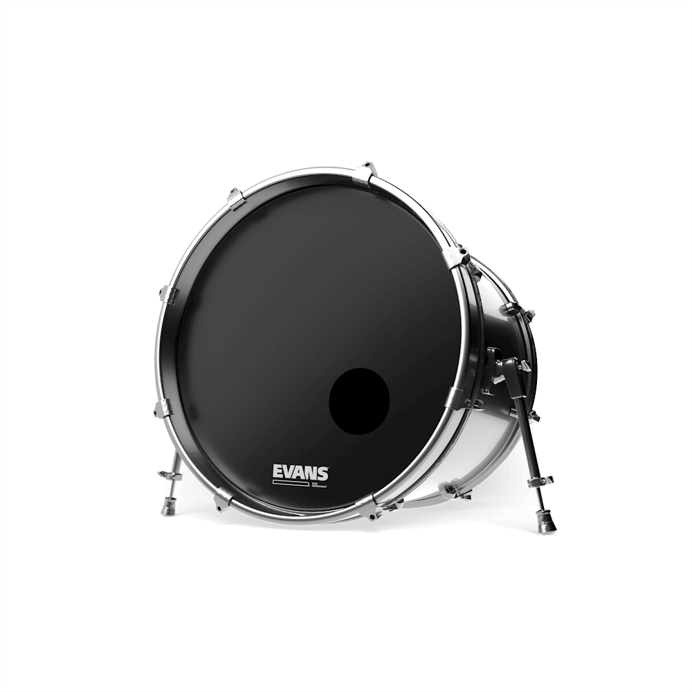 EVANS BD22RB EQ3 Reso Black instalado en bombo