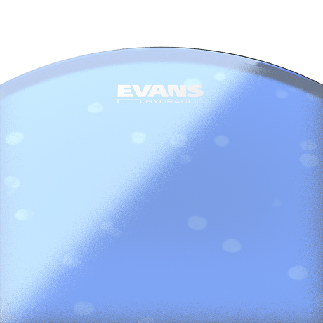 Detalle del parche Evans Hydraulic Blue Coated B14HB