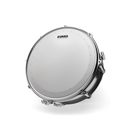 Parche Evans HD Dry Coated B14HDD instalado en redoblante