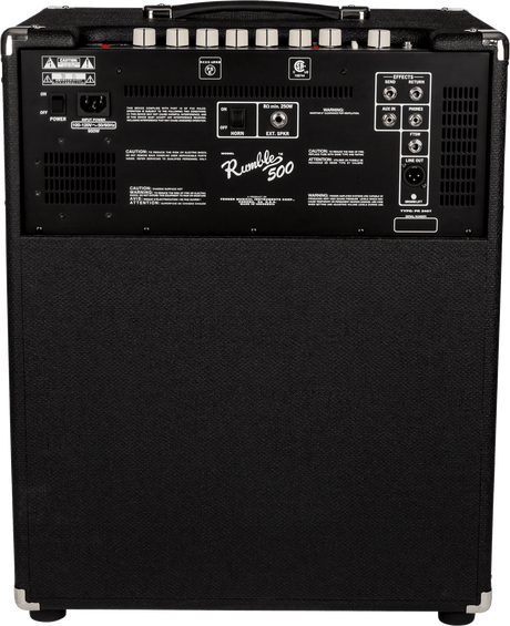 Amplificador de bajo Fender Rumble 500 V3, vista posterior