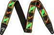 Correa Fender Neon Monogrammed verde y naranja, vista frontal