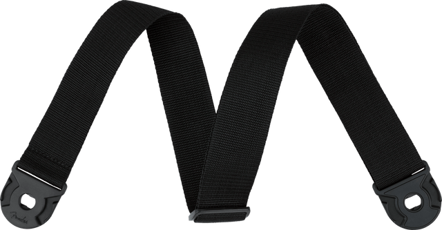 Correa Fender Quick Grip Black Polypro negra, vista frontal
