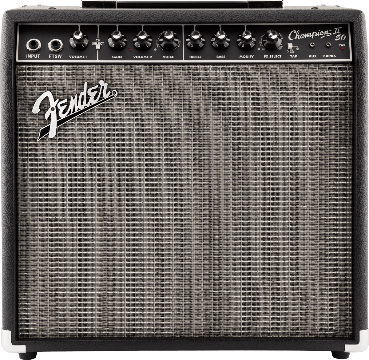 Amplificador Fender Champion II 50 negro, vista frontal