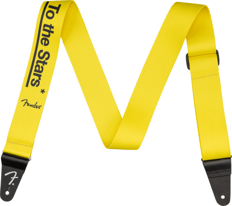Correa Fender Tom DeLonge To The Stars Graffiti Yellow, vista frontal