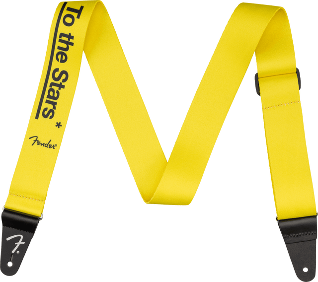 Correa Fender Tom DeLonge To The Stars Graffiti Yellow, vista frontal