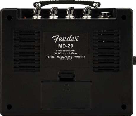 Mini amplificador Fender MD20 Mini Deluxe negro, vista posterior