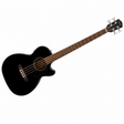 Bajo electroacústico Fender CB-60SCE negro completo en diagonal
