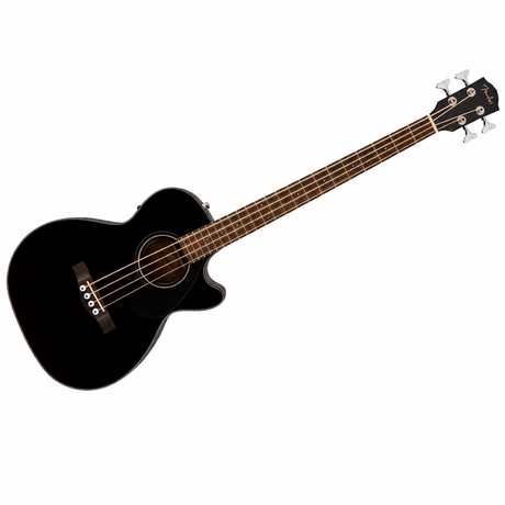 Bajo electroacústico Fender CB-60SCE negro completo en diagonal