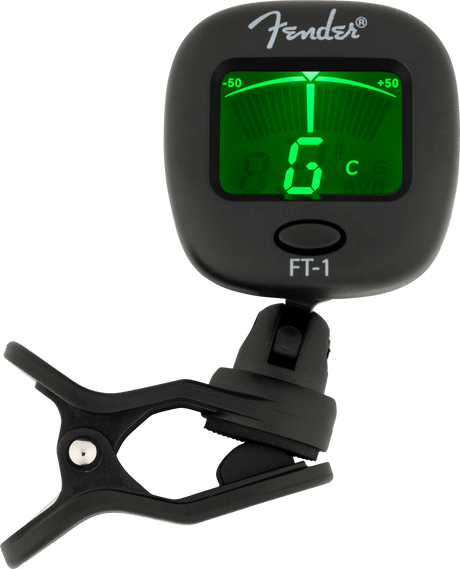 Afinador de pinza Fender FT-1 Pro negro, vista frontal