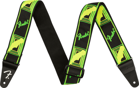 Correa Fender Neon Monogram verde y amarillo
