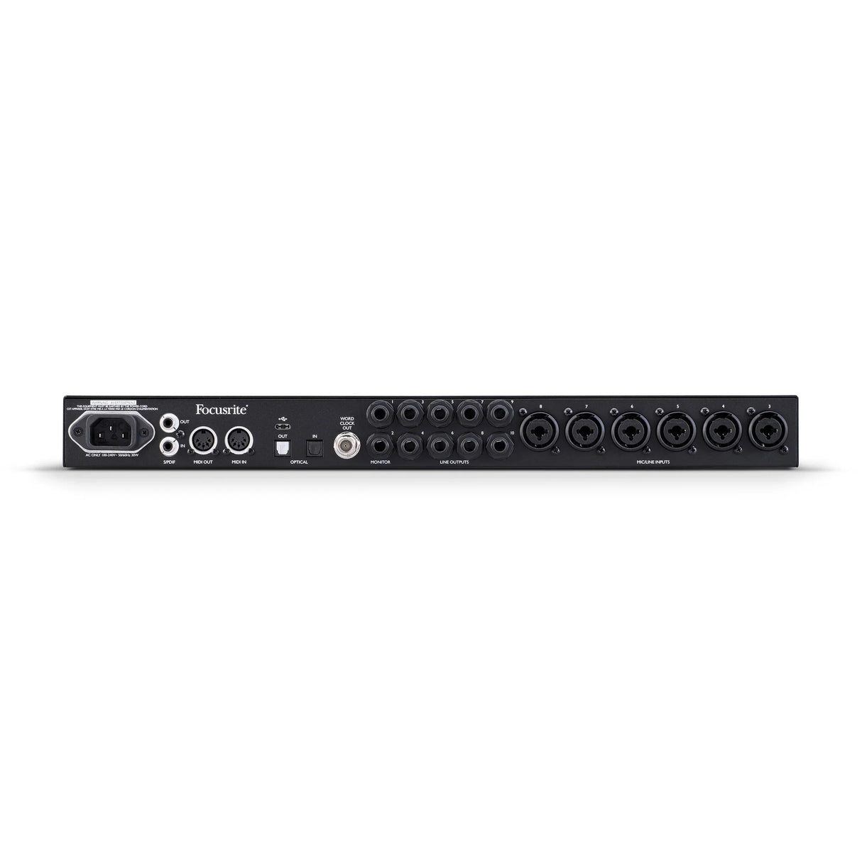 Focusrite Clarett+ 8Pre vista posterior