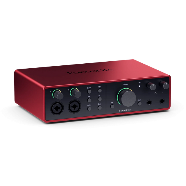 Interfaz de audio Focusrite Scarlett 16i16 4th Gen en vista angular