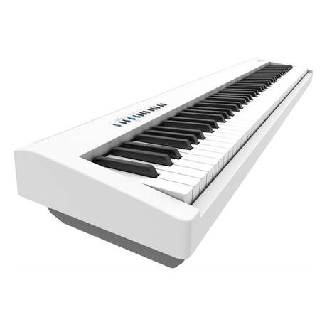 Roland FP-30X blanco en vista lateral de tres cuartos