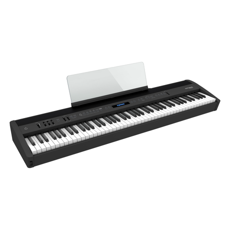 Roland FP-60X negro en vista frontal de tres cuartos