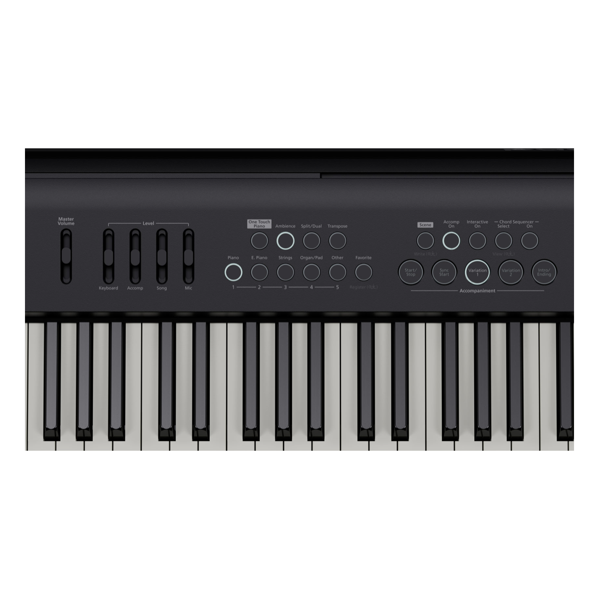 Controles del lado izquierdo del Roland FP-E50 en detalle