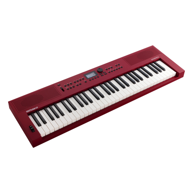 Roland GO:KEYS 3 rojo oscuro en vista frontal de tres cuartos