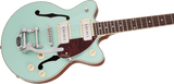 Guitarra eléctrica Gretsch G2655T-P90 Streamliner Two-Tone Mint Metallic, perfil lateral derecho
