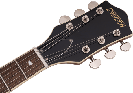Guitarra eléctrica Gretsch G2655T-P90 Streamliner Two-Tone Mint Metallic, parte frontal de la pala