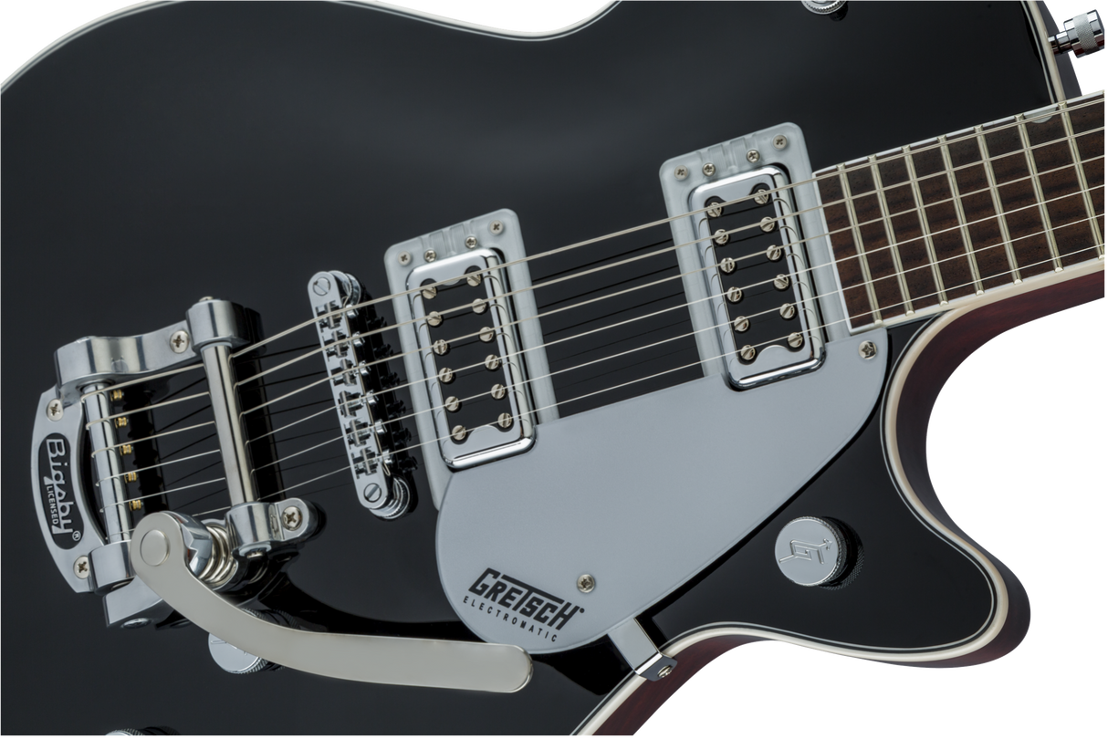 Guitarra eléctrica Gretsch G5230T Electromatic Jet FT Black, detalle frontal del cuerpo