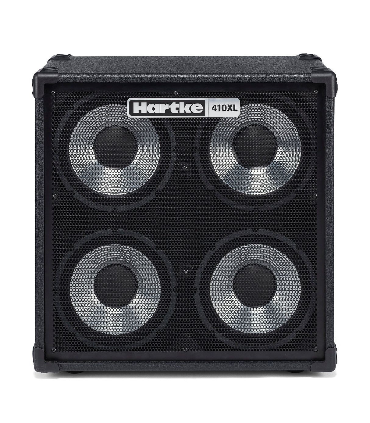 Cabina para bajo Hartke 410XL V2 con cuatro parlantes de aluminio, vista frontal