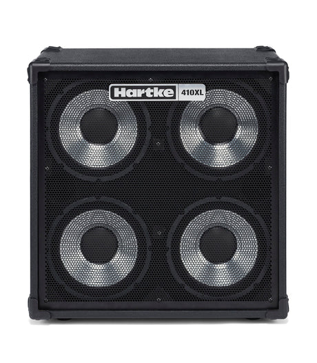 Cabina para bajo Hartke 410XL V2 con cuatro parlantes de aluminio, vista frontal