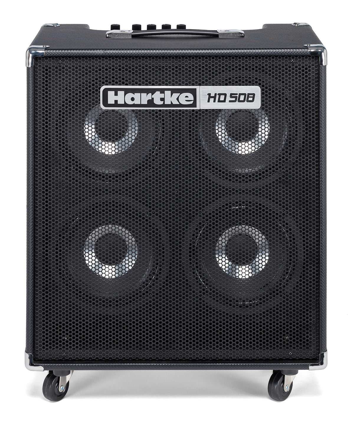 Amplificador Hartke HD508 vista frontal con ruedas