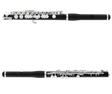 Piccolo Haynes Amadeus AP46 con cabeza tradicional completo, vistas frontal y posterior