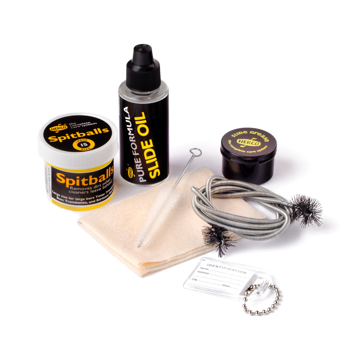 Kit de mantenimiento Herco HE110 para trombón, imagen oficial lateral